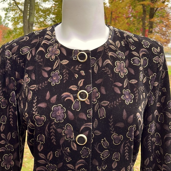 Leslie Fay black velvet jacket 14P - Picture 3 of 9